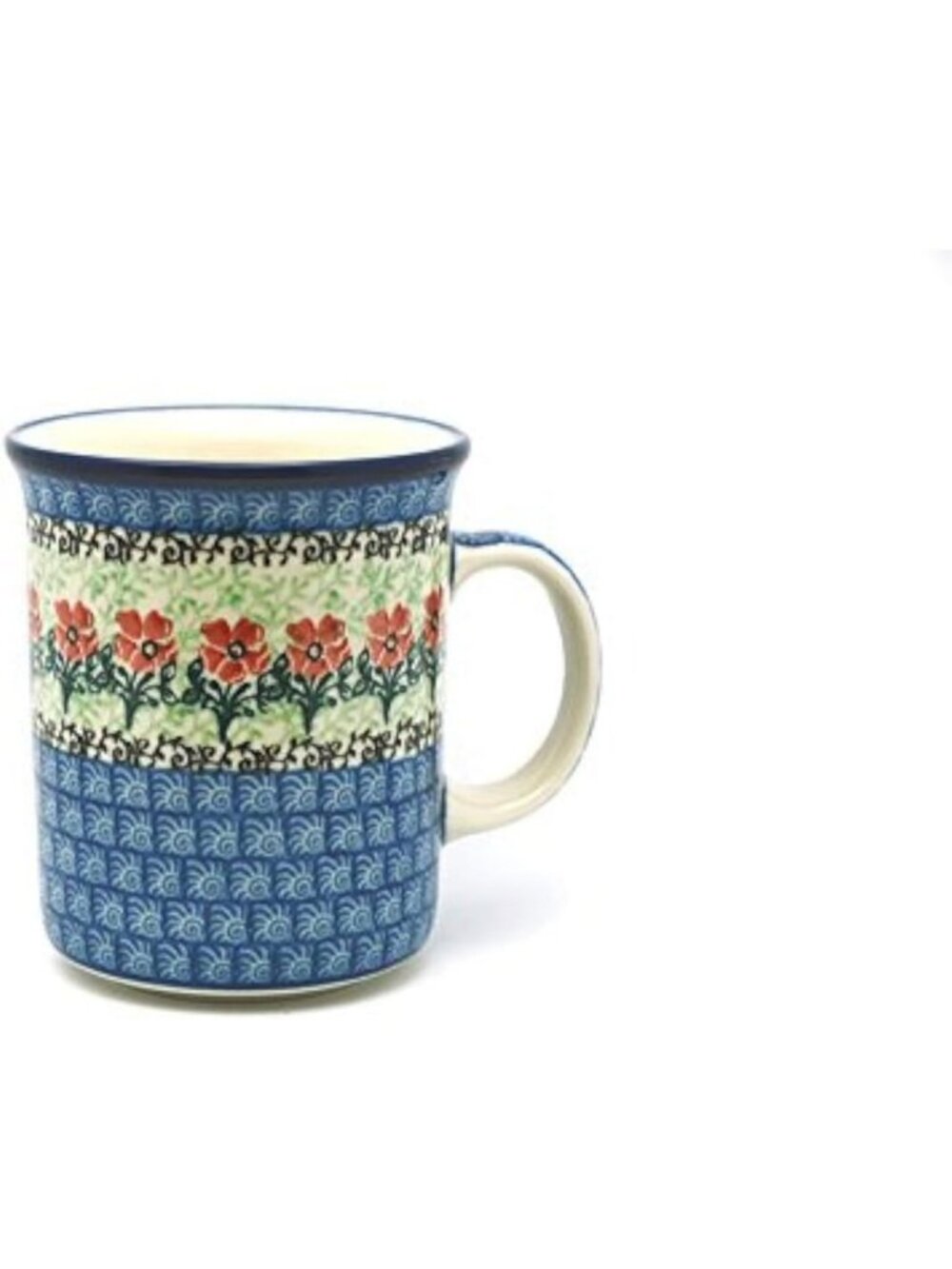 Handcrafted Ceramic Mug - Large Straight Sided - Colorful Maraschino Design